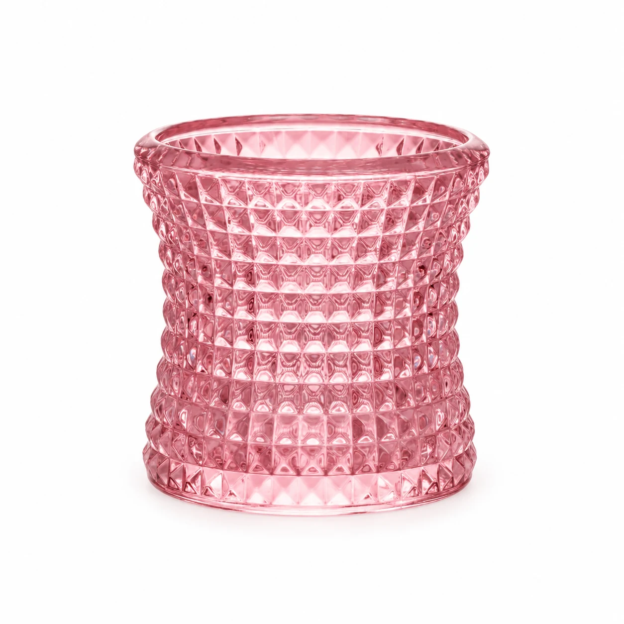 90ml Hobnail Glass Candle Holder - VSS-CH-08 — design c — pink