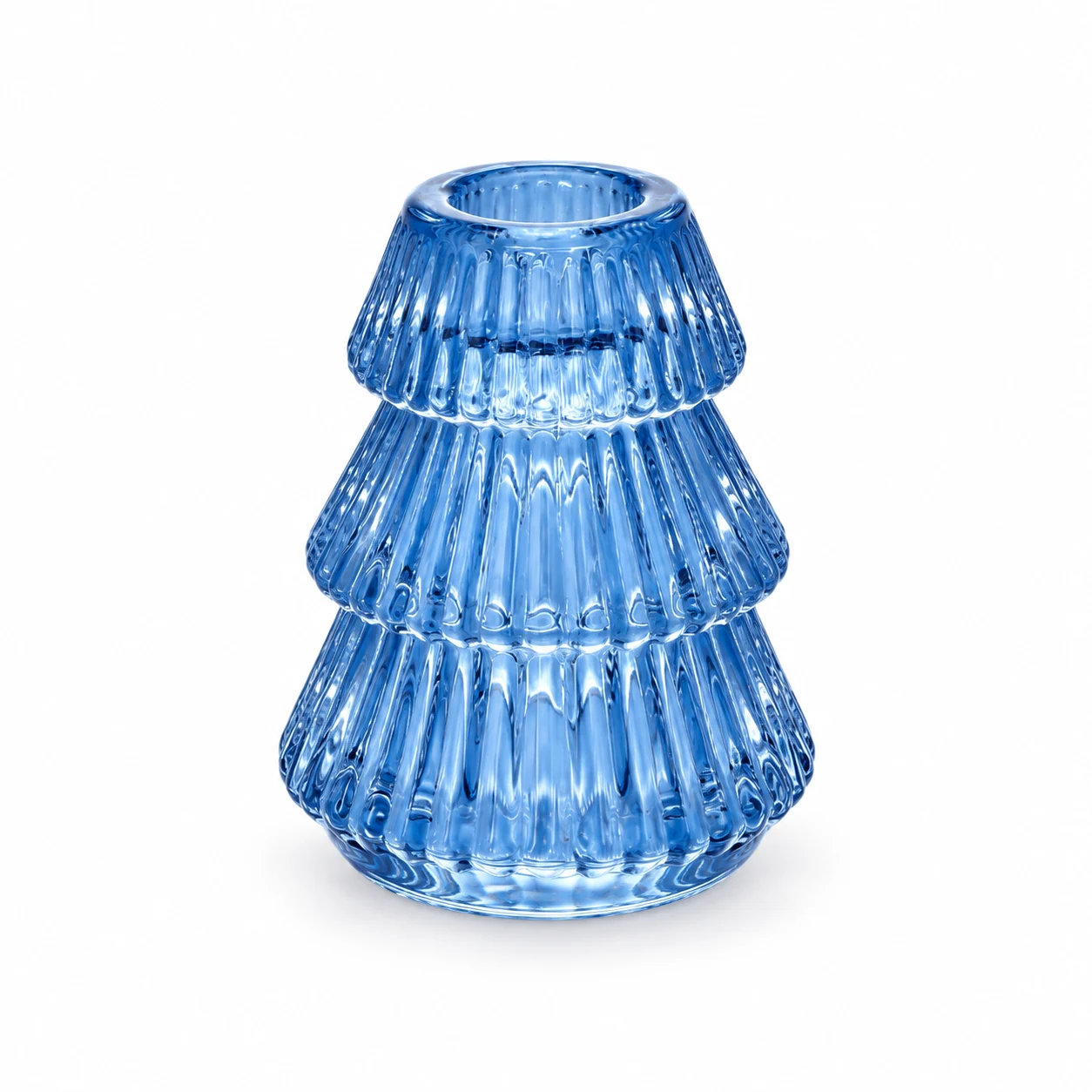 Christmas Tree-Shaped Glass Candle Holder - VSS-CH-09 — blue