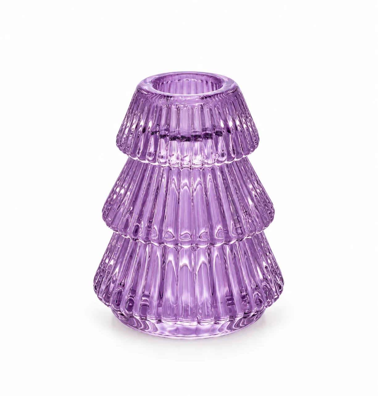 Christmas Tree-Shaped Glass Candle Holder - VSS-CH-09 — purple