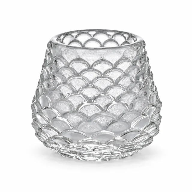 Scale-Pattern Glass Candle Holder - VSS-CH-15 — design a — clear