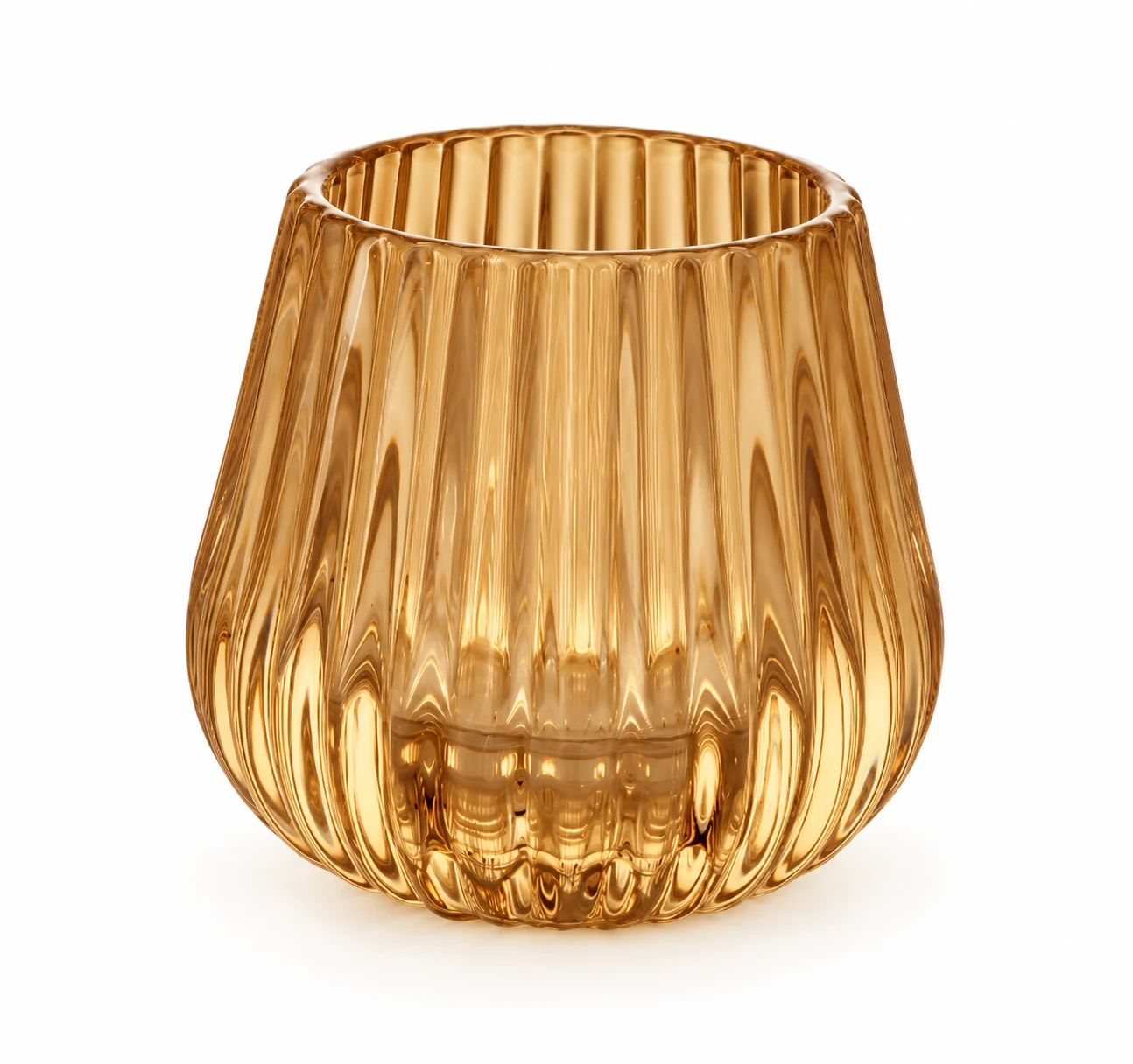 Scale-Pattern Glass Candle Holder - VSS-CH-15 — design b — amber