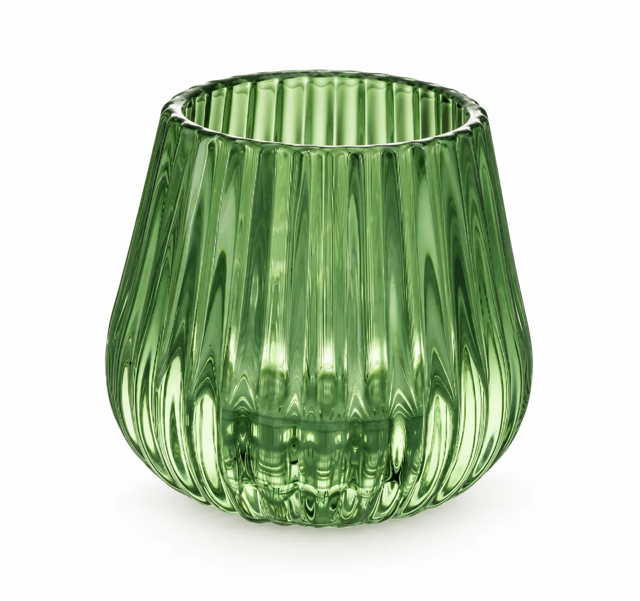 Scale-Pattern Glass Candle Holder - VSS-CH-15 — design b — green