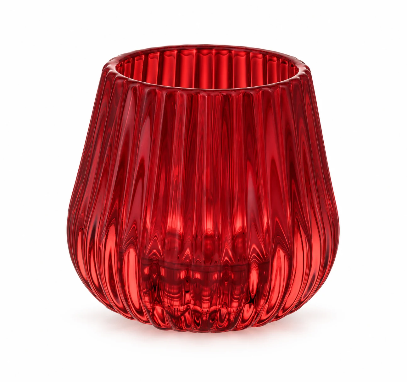 Scale-Pattern Glass Candle Holder - VSS-CH-15 — design b — red
