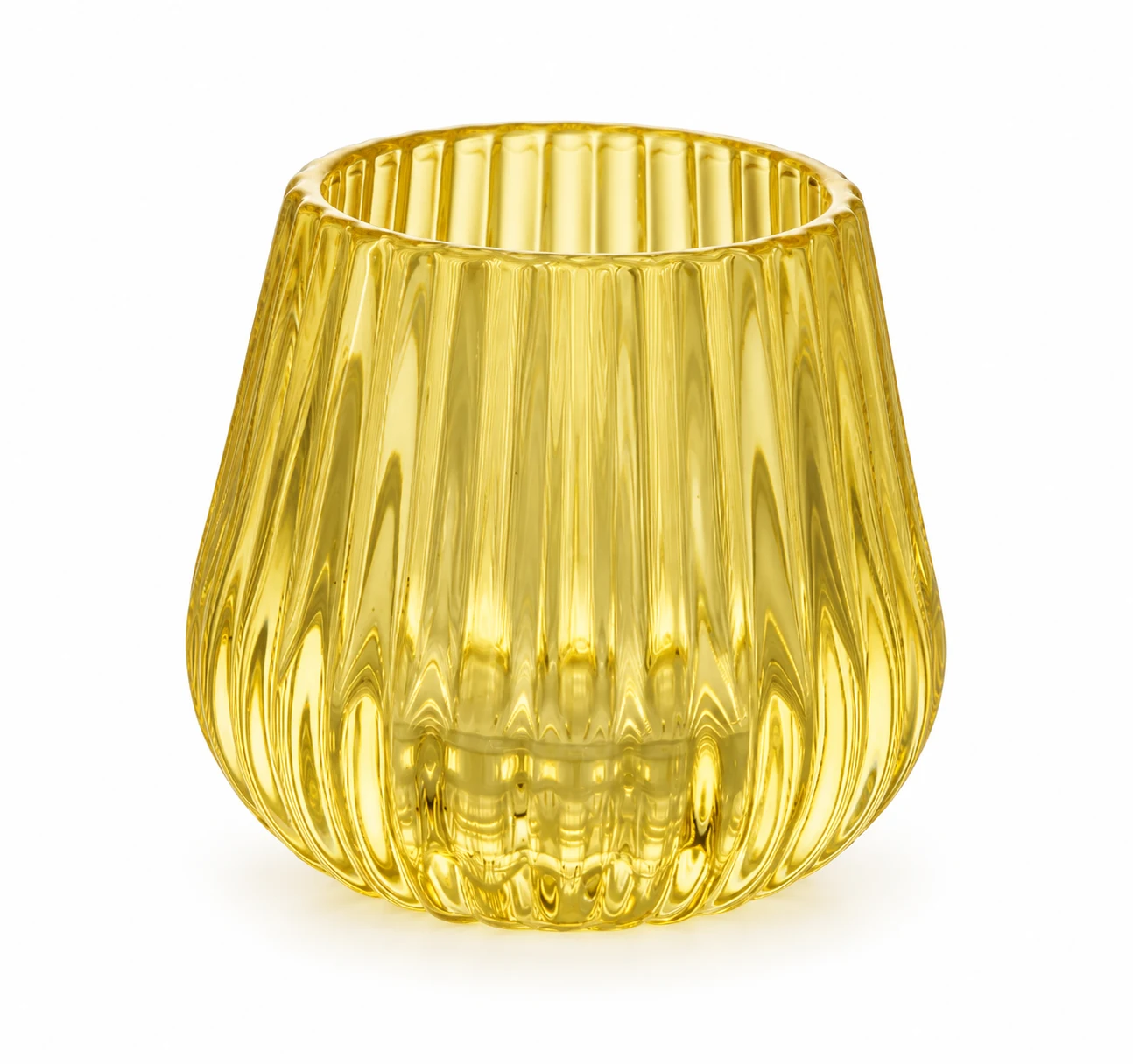Scale-Pattern Glass Candle Holder - VSS-CH-15 — design b — yellow