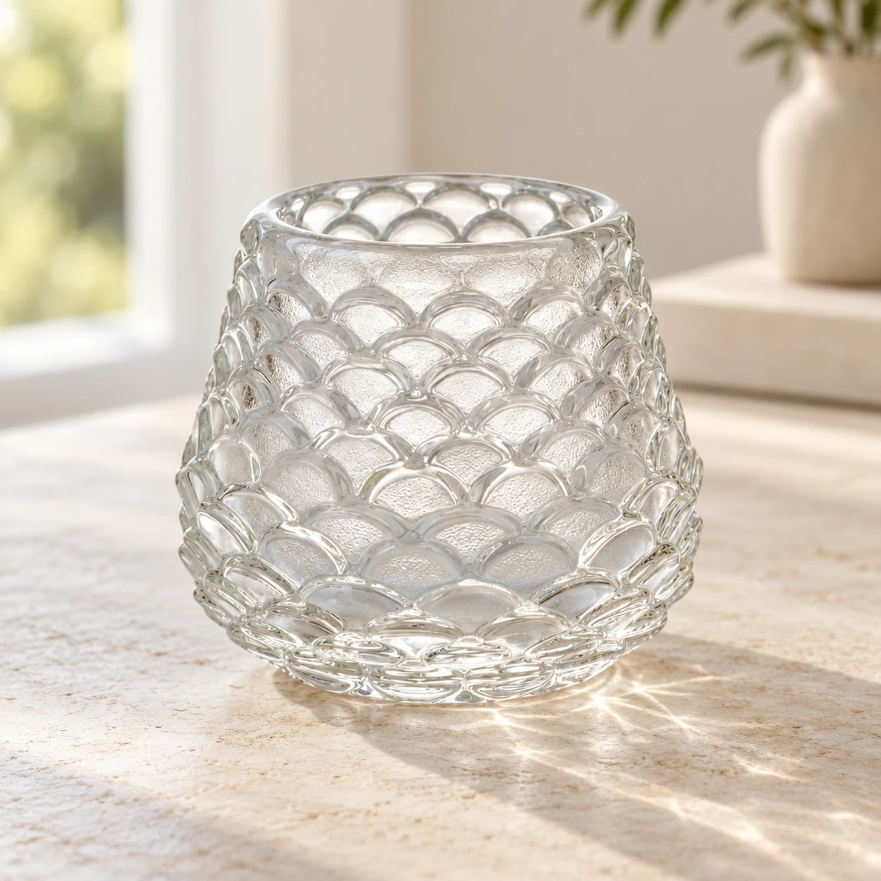 Scale-Pattern Glass Candle Holder - VSS-CH-15 — design a — lifestyle