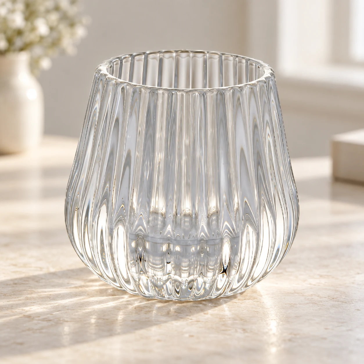 Scale-Pattern Glass Candle Holder - VSS-CH-15 — design b — lifestyle