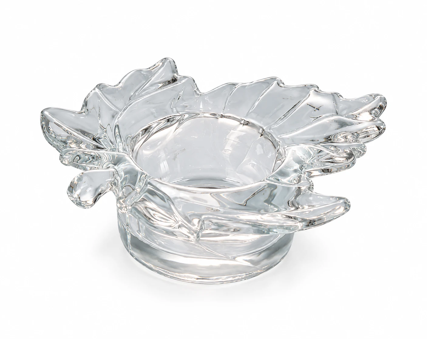 Flower-Shaped Glass Candle Holder - VSS-CH-16 — clear