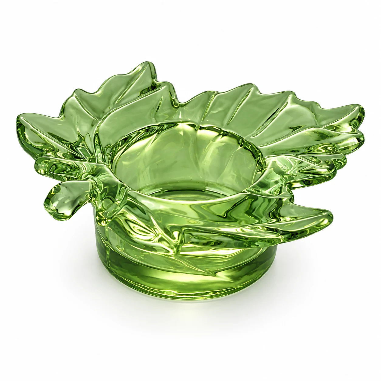 Flower-Shaped Glass Candle Holder - VSS-CH-16 — green