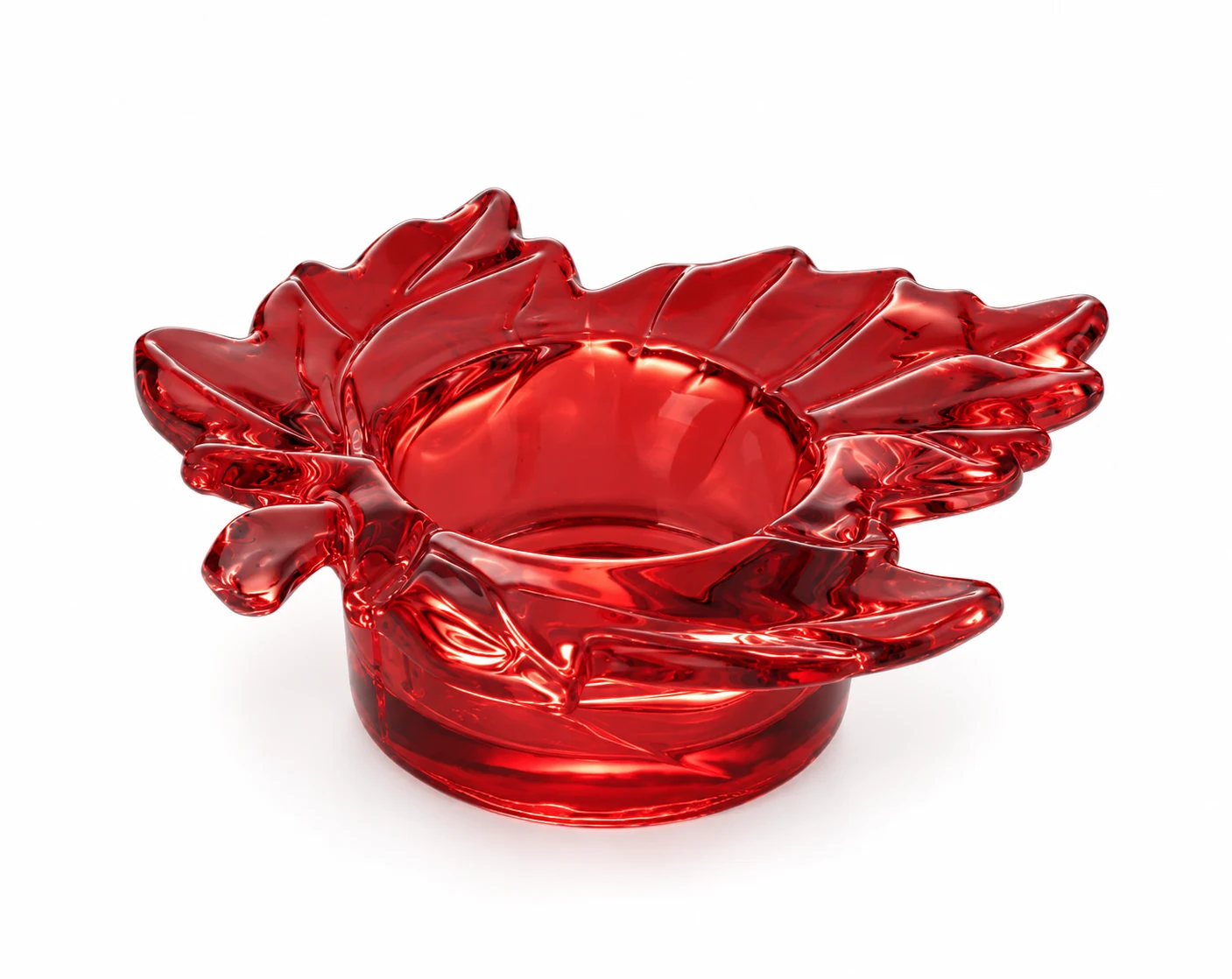 Flower-Shaped Glass Candle Holder - VSS-CH-16 — red