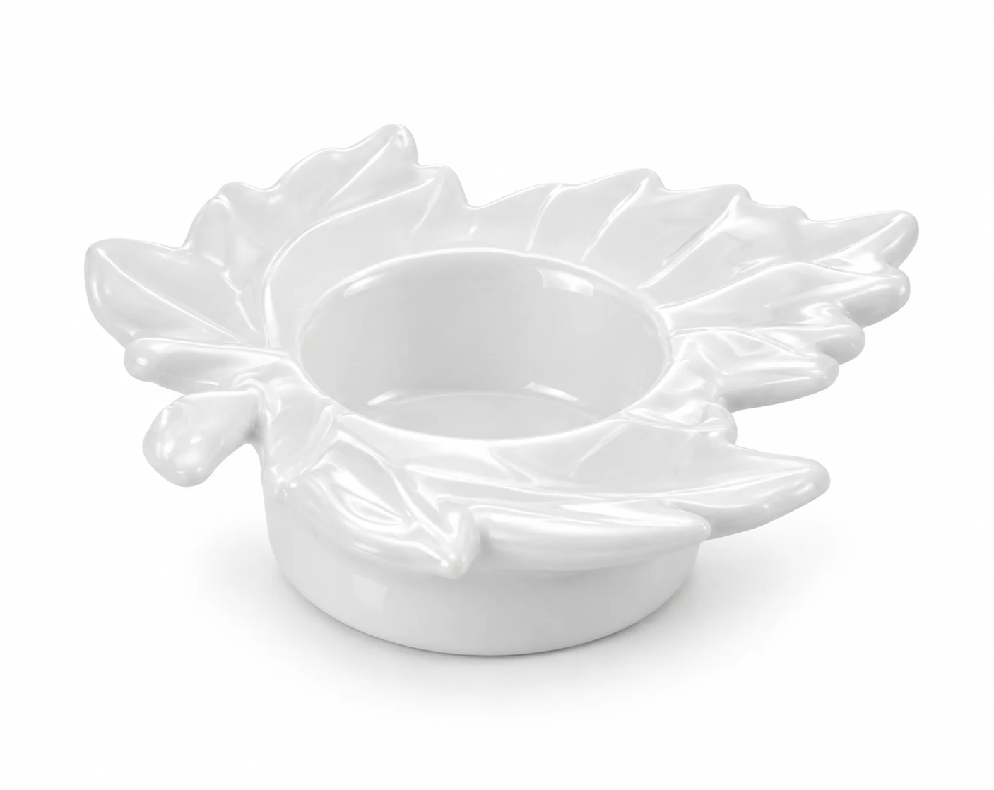 Flower-Shaped Glass Candle Holder - VSS-CH-16 — white
