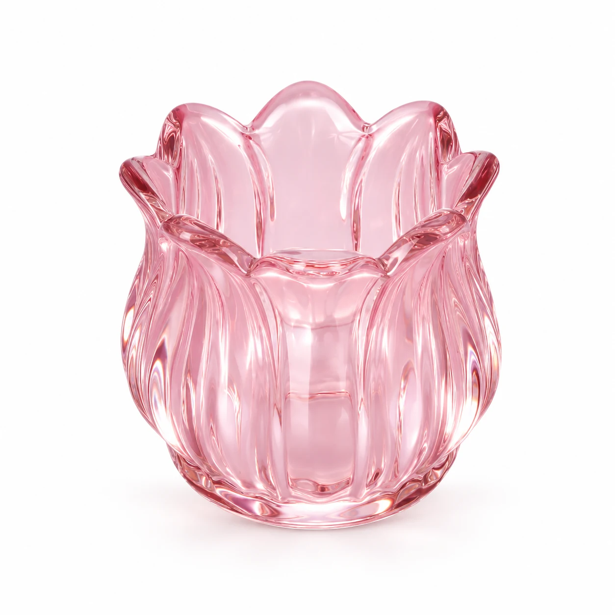 Tulip-Shaped Glass Candle Holder - VSS-CH-17 — pink
