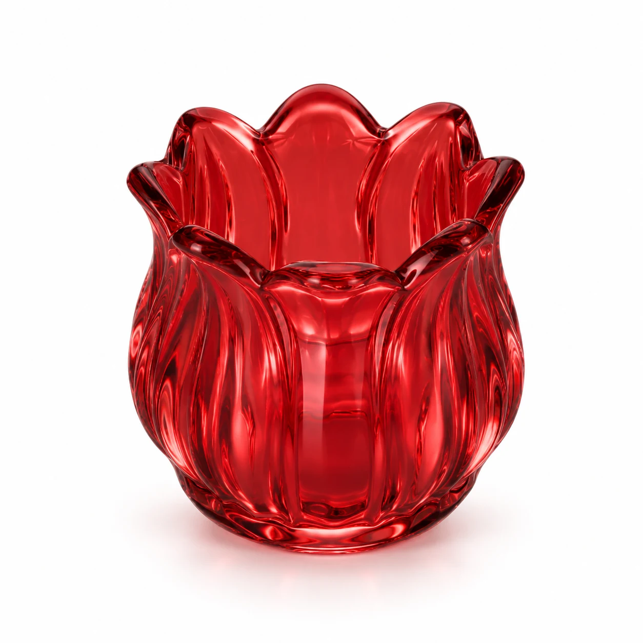 Tulip-Shaped Glass Candle Holder - VSS-CH-17 — red