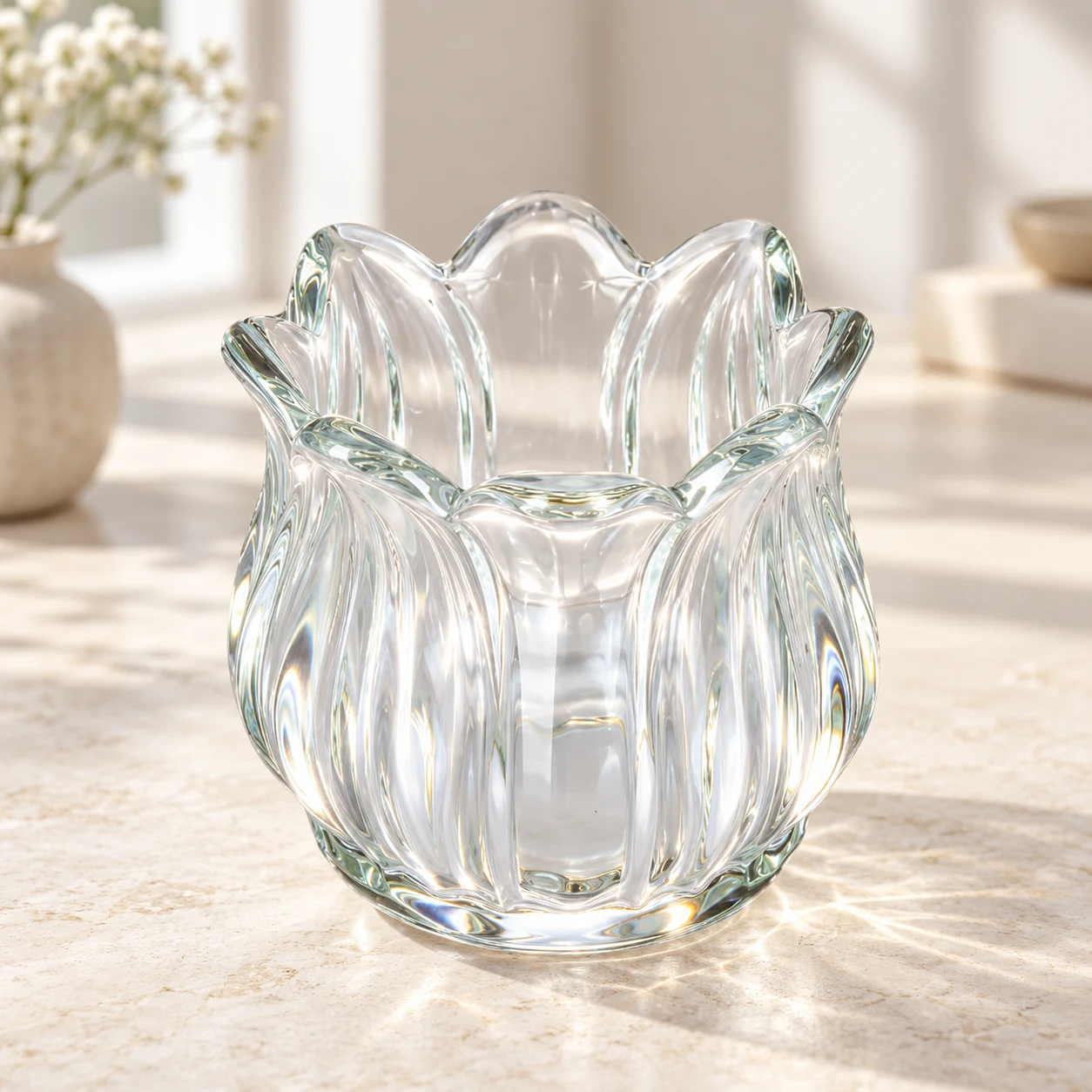 Tulip-Shaped Glass Candle Holder - VSS-CH-17 — lifestyle