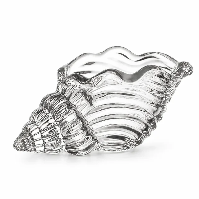 Seashell-Shaped Glass Candle Holder - VSS-CH-18 — clear