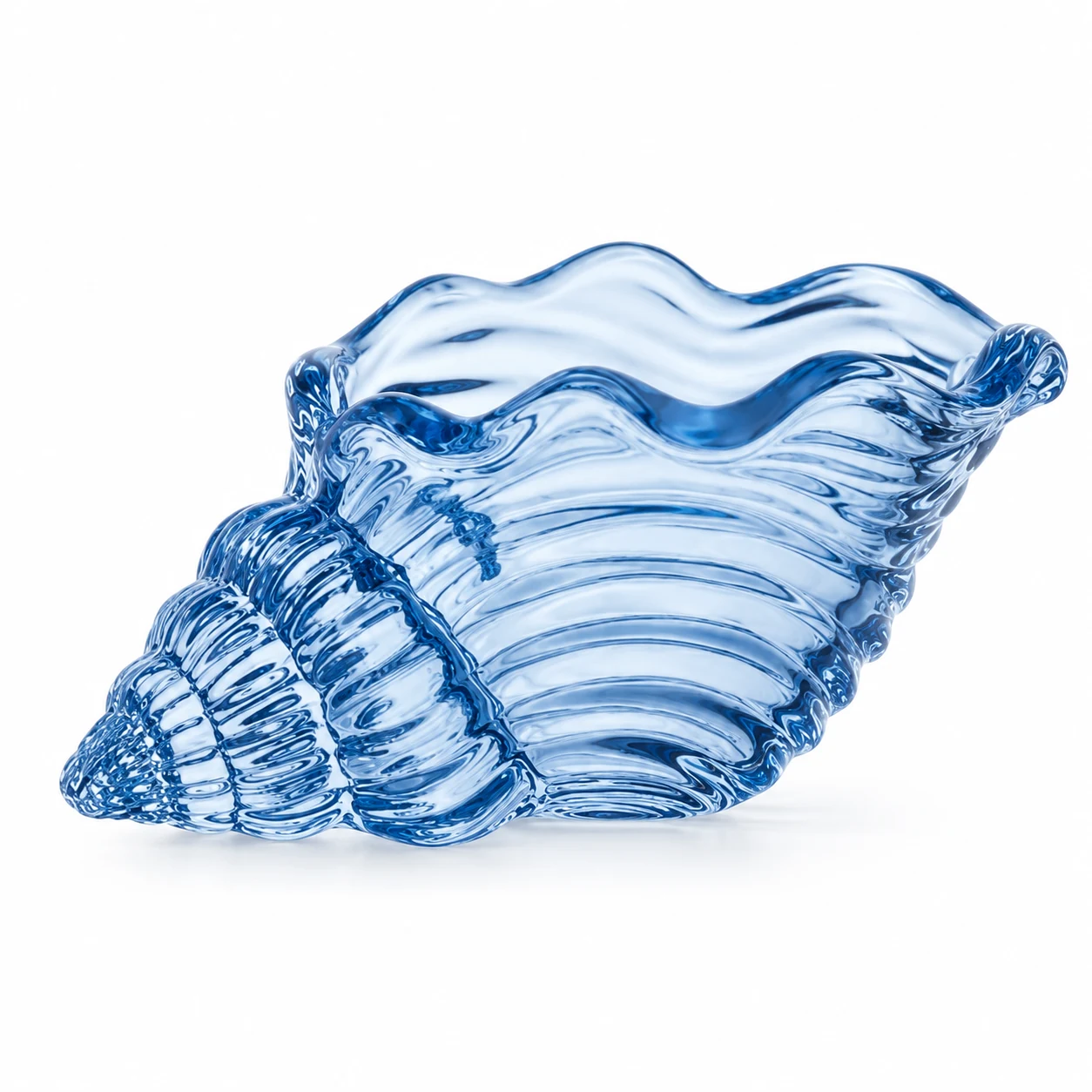 Seashell-Shaped Glass Candle Holder - VSS-CH-18 — blue