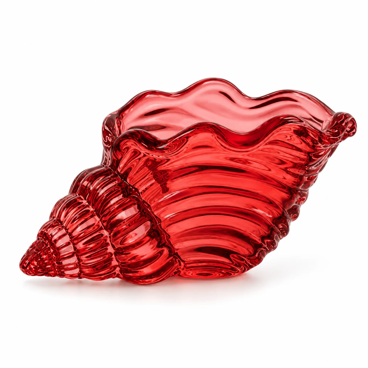Seashell-Shaped Glass Candle Holder - VSS-CH-18 — red