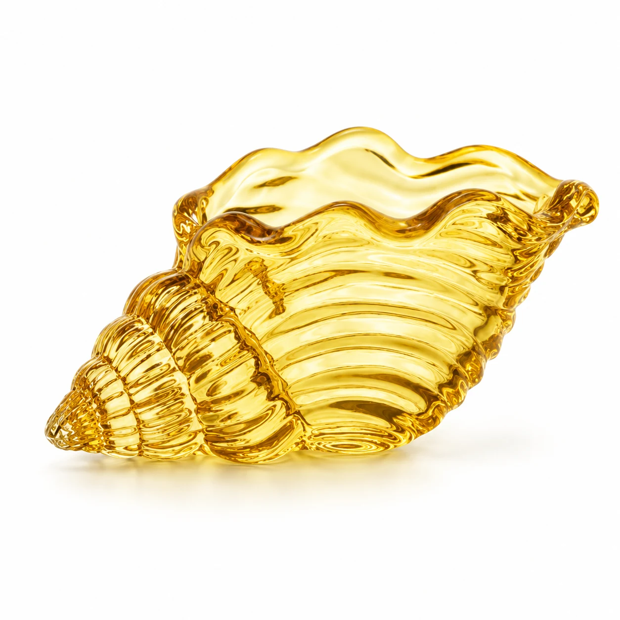 Seashell-Shaped Glass Candle Holder - VSS-CH-18 — yellow