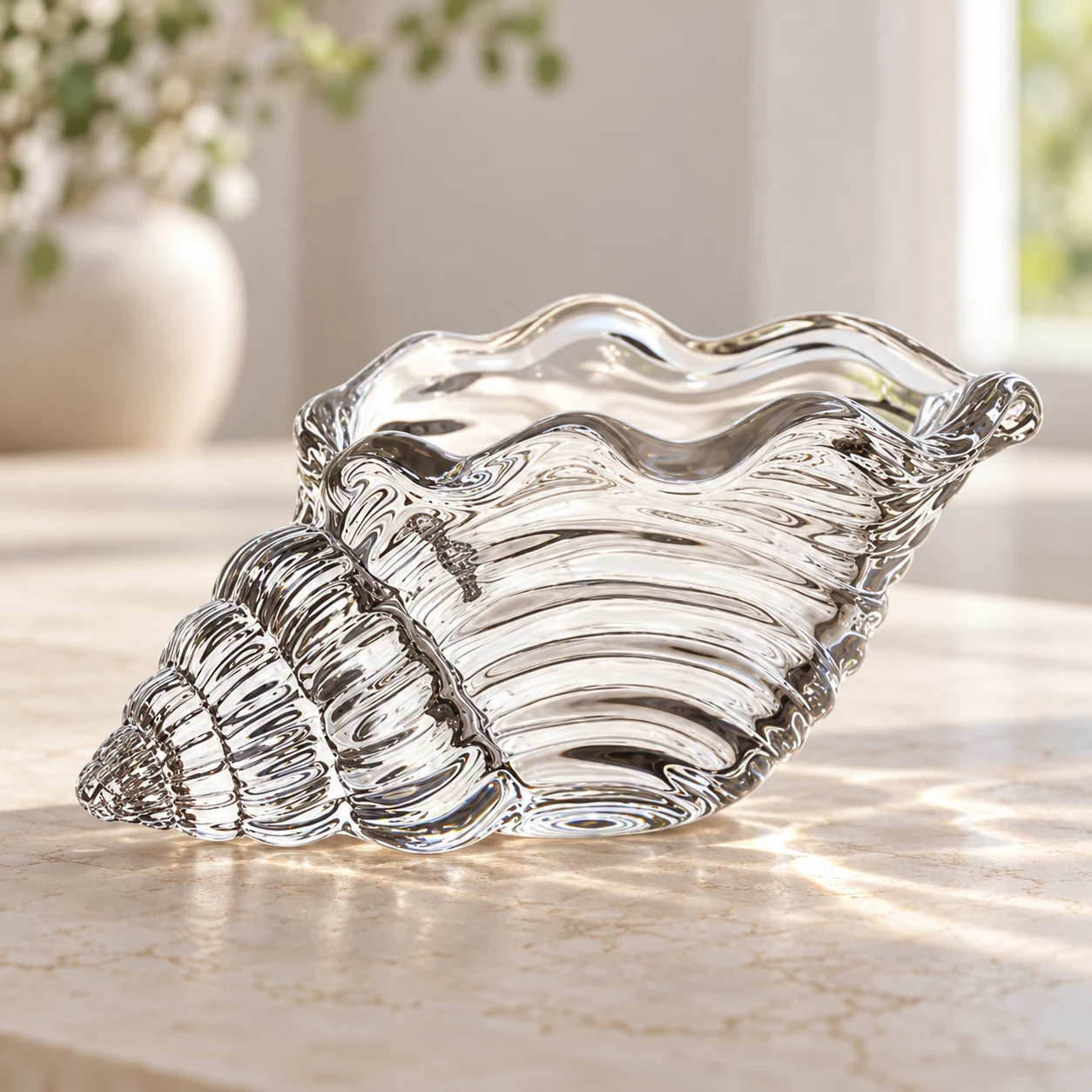 Seashell-Shaped Glass Candle Holder - VSS-CH-18 — lifestyle