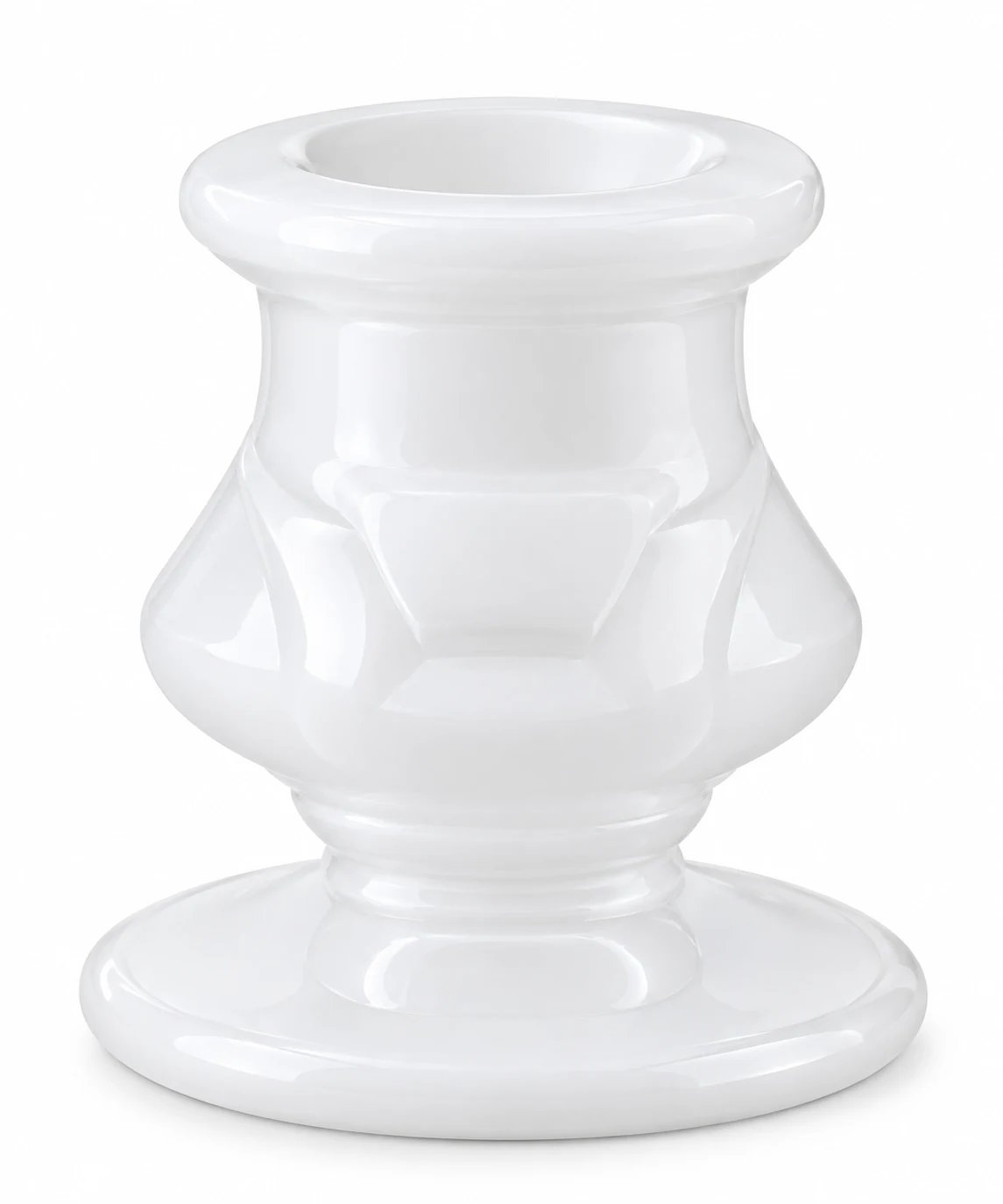 Ribbed Hourglass Glass Candle Holder - VSS-CH-20 — design b — white
