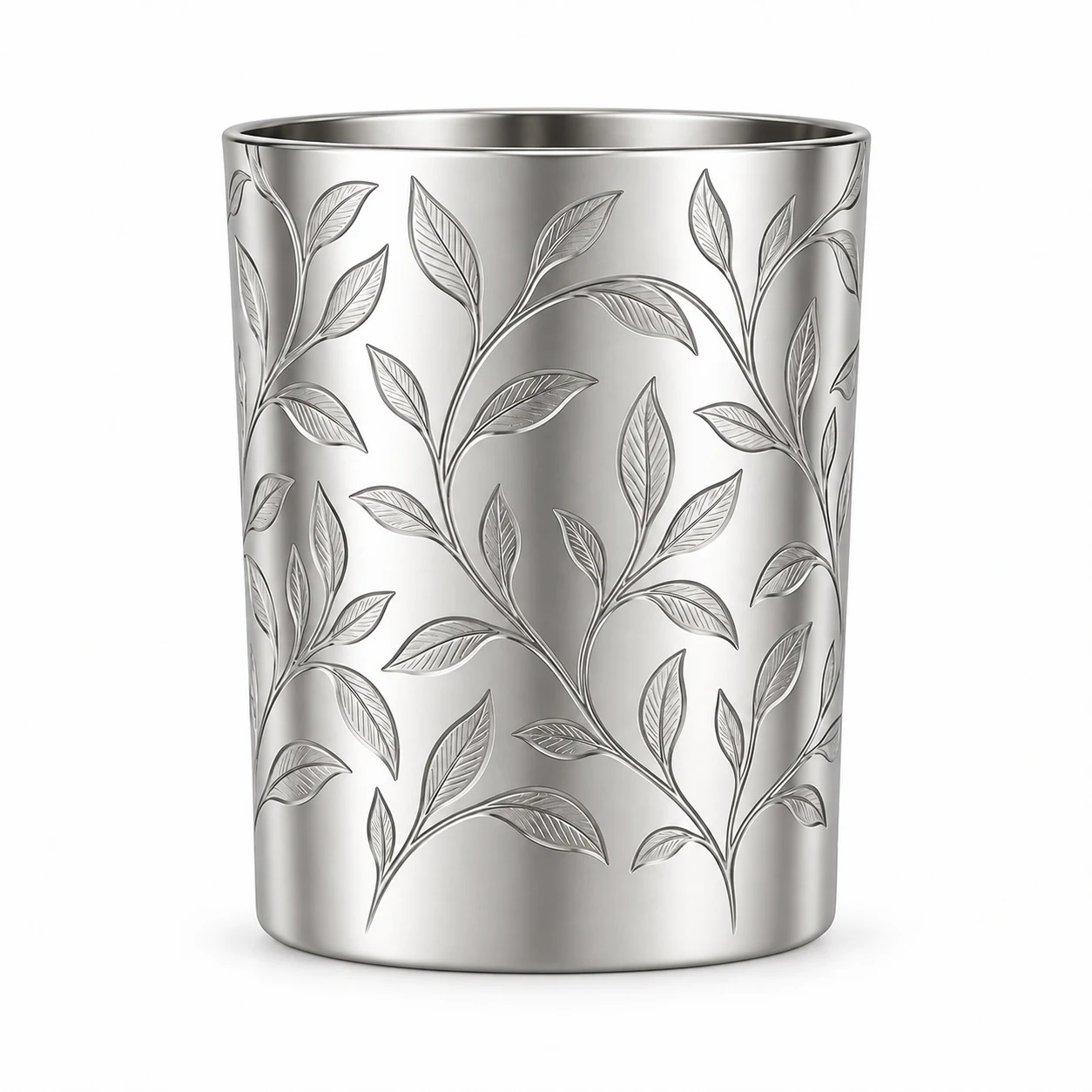 210ml Straight-Sided Glass Candle Jar (VSS-CJ-013) — silver engraved