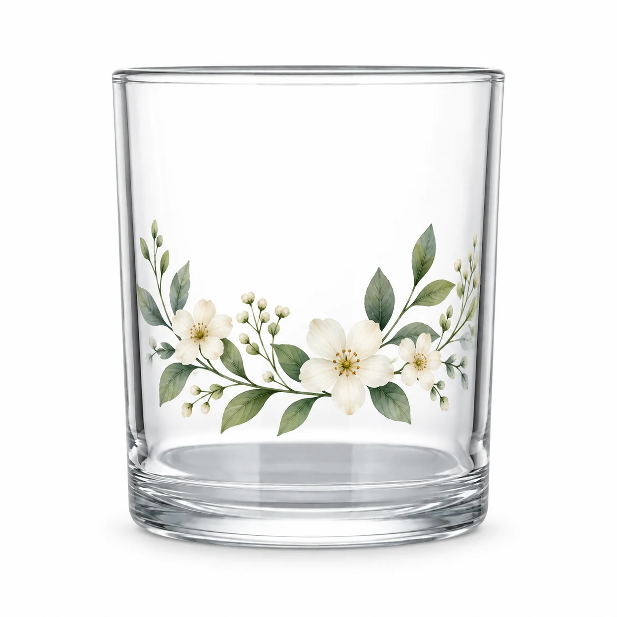 315ml Straight-Sided Glass Candle Jar (VSS-CJ-014) — botanical decal