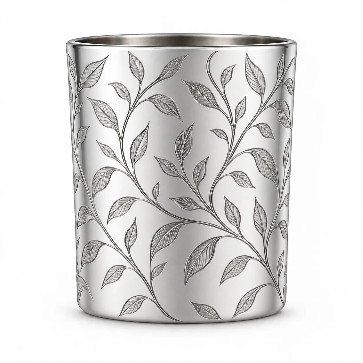 315ml Straight-Sided Glass Candle Jar (VSS-CJ-014) — silver engraved