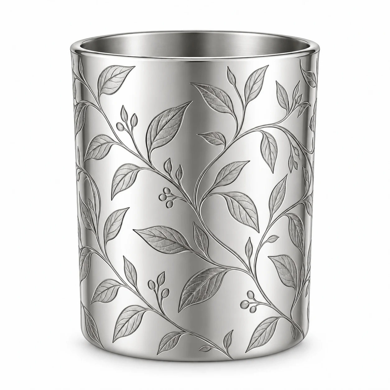 430ml Straight-Sided Glass Candle Jar (VSS-CJ-015) — silver engraved