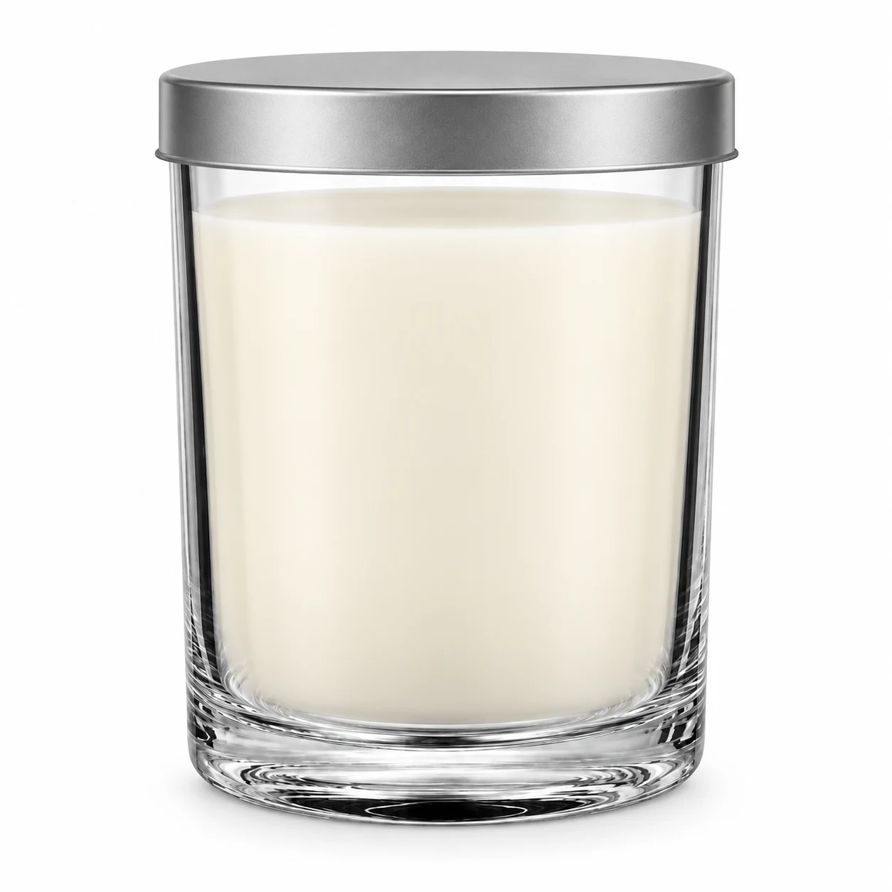 430ml Straight-Sided Glass Candle Jar (VSS-CJ-015) — metal lid — filled-candle reference