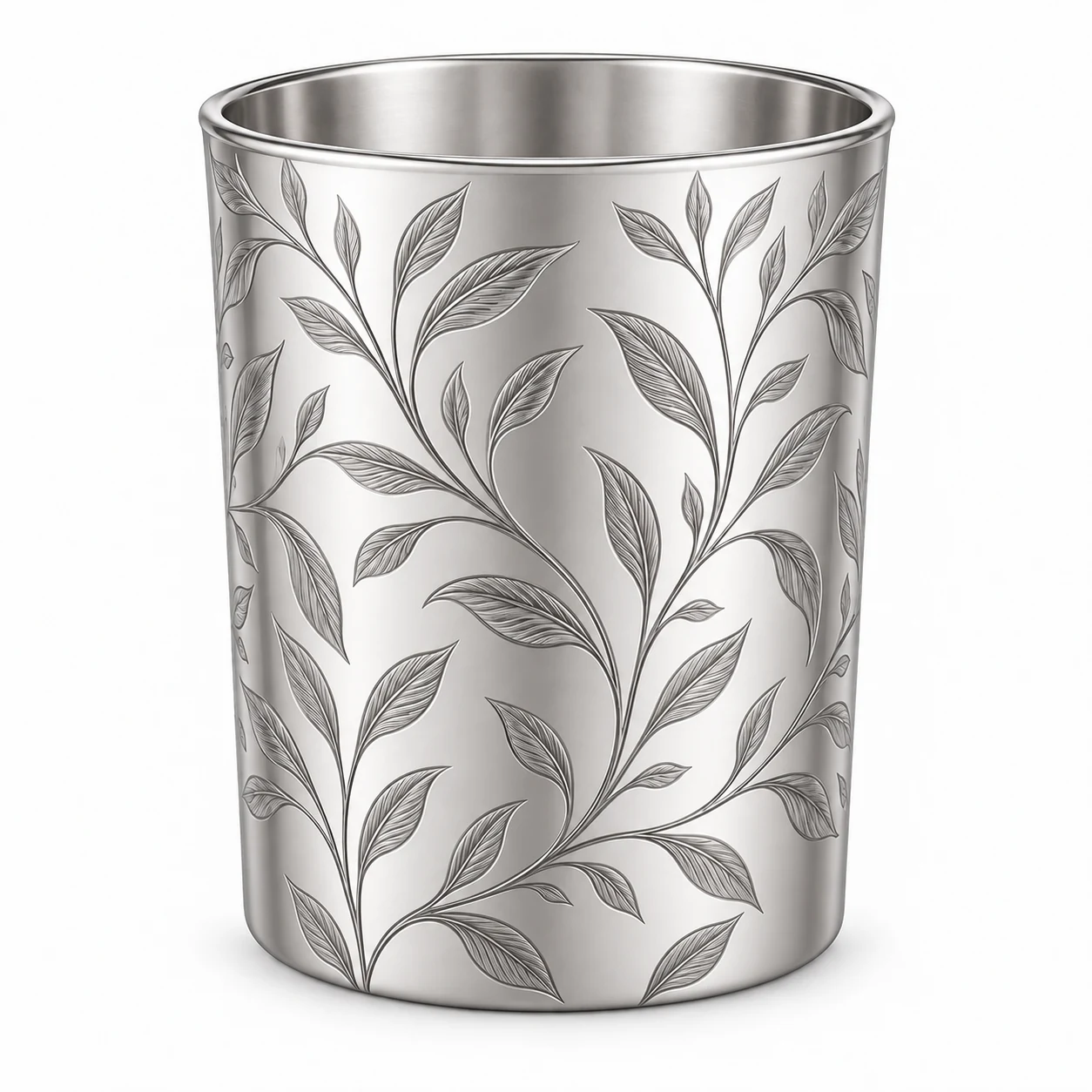 690ml Straight-Sided Glass Candle Jar (VSS-CJ-016) — silver engraved