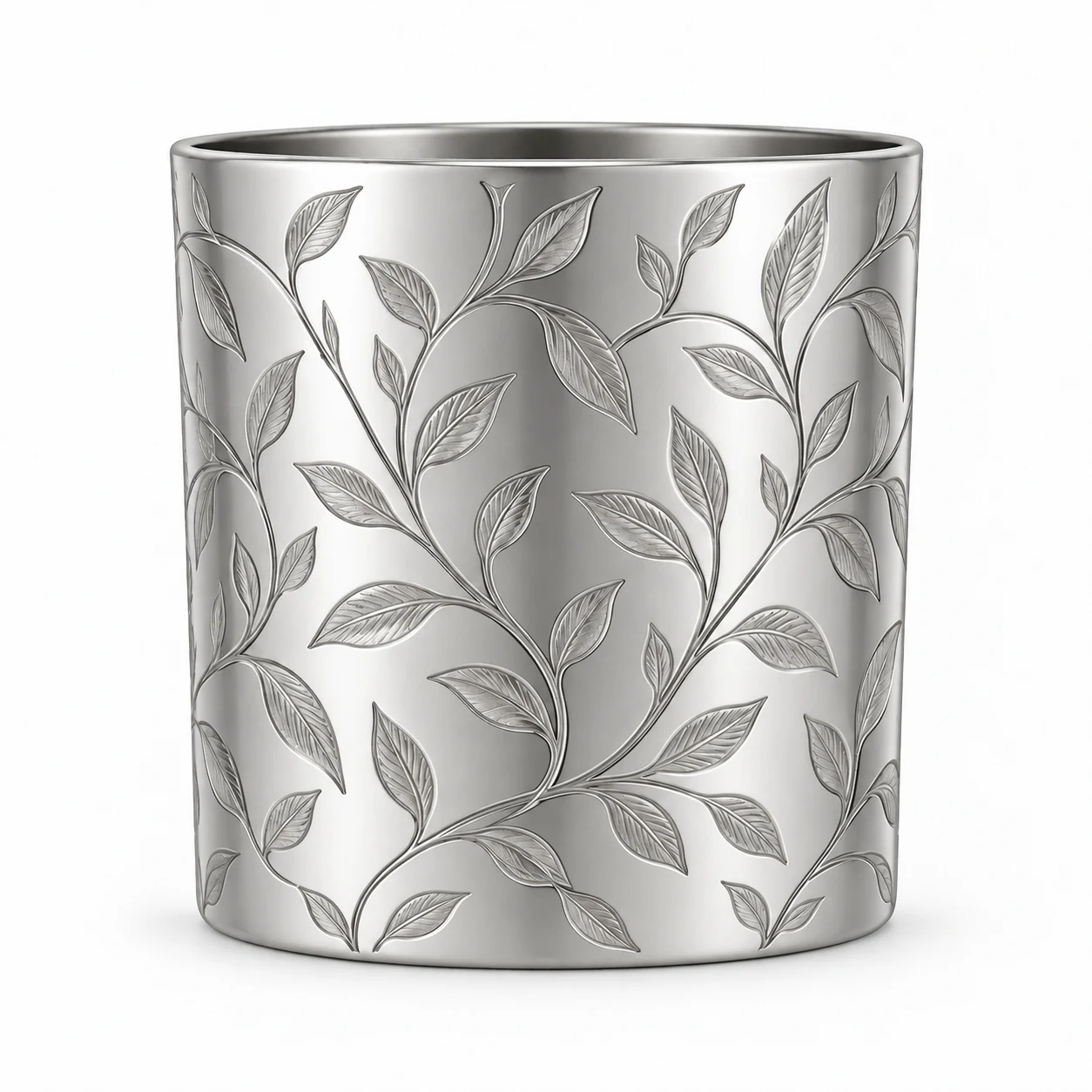 550ml Straight-Sided Glass Candle Jar (VSS-CJ-017) — silver engraved