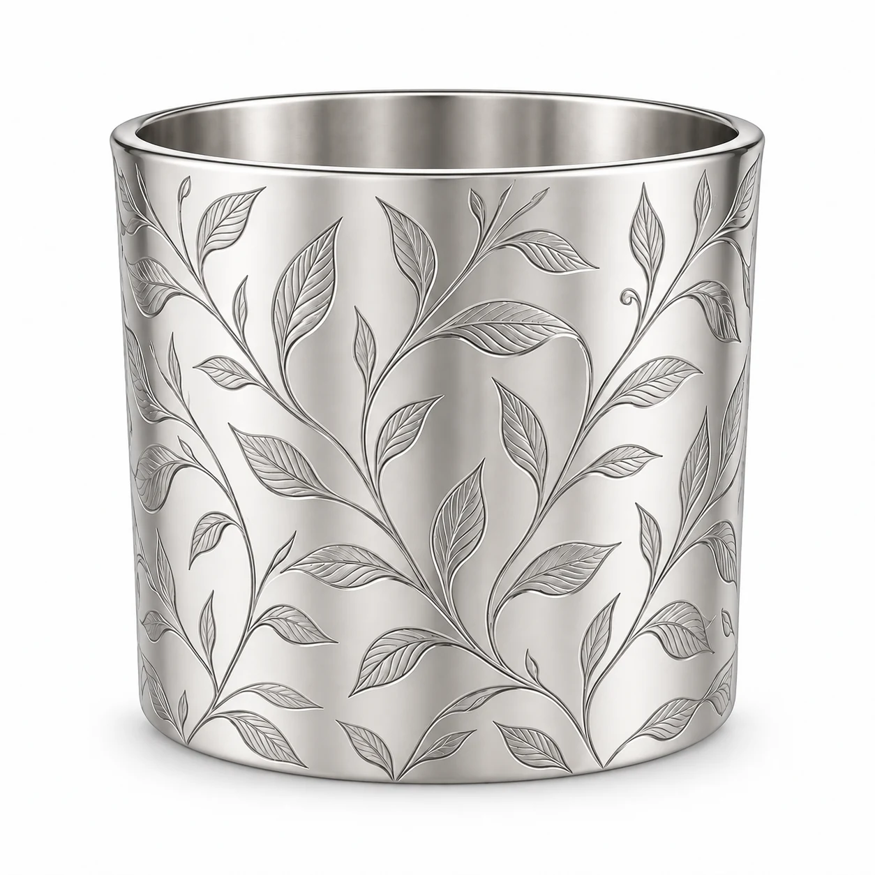 930ml Straight-Sided Glass Candle Jar (VSS-CJ-018) — silver engraved