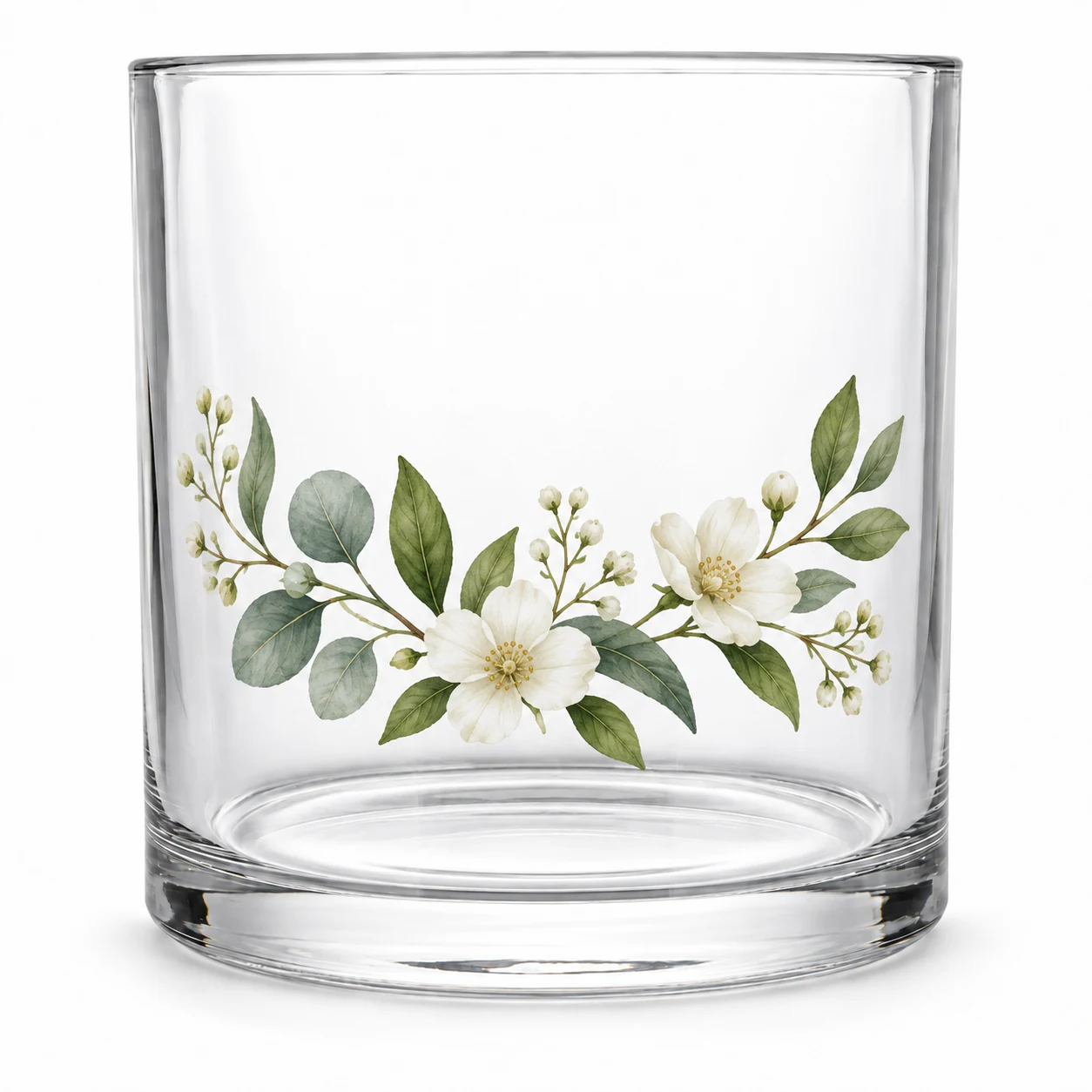 1950ml Straight-Sided Glass Candle Jar (VSS-CJ-019) — botanical decal