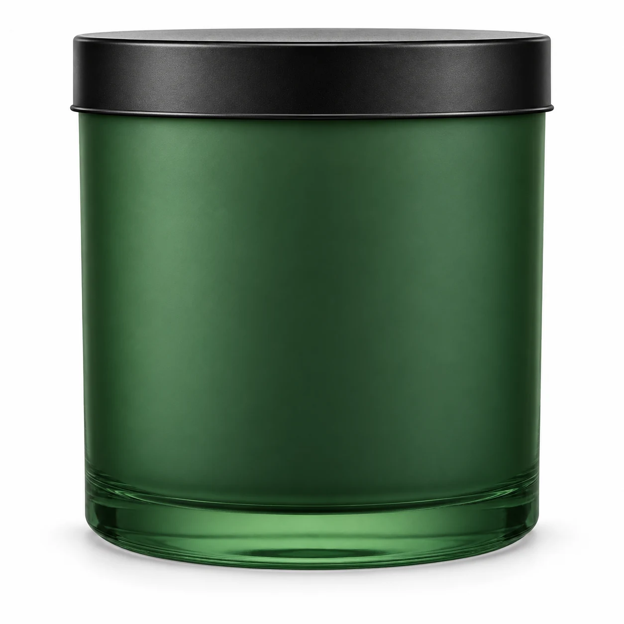 1950ml Straight-Sided Glass Candle Jar (VSS-CJ-019) — candle application — matte green black tin lid closed