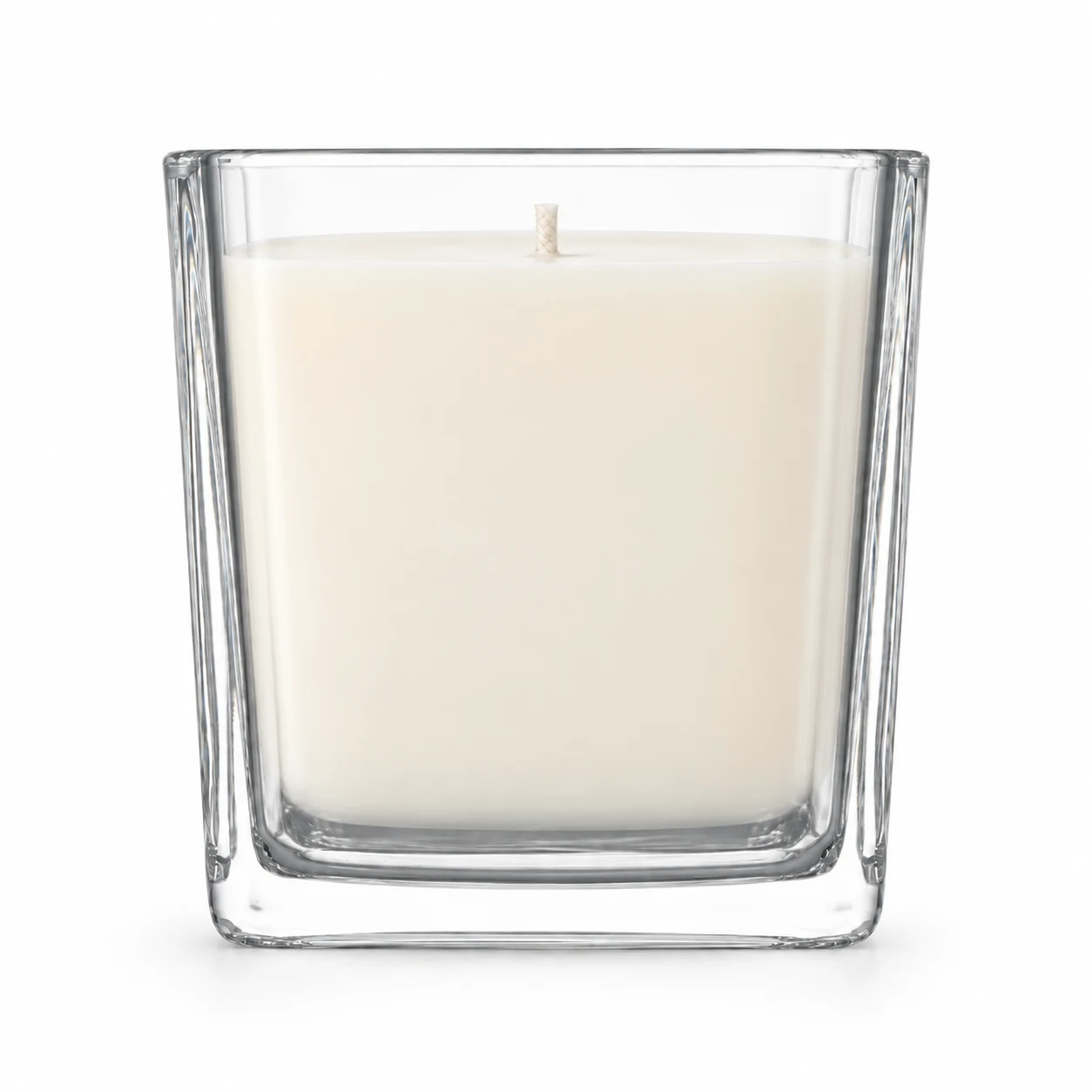 300ml Square Glass Candle Jar (VSS-CJ-020) — clear wax
