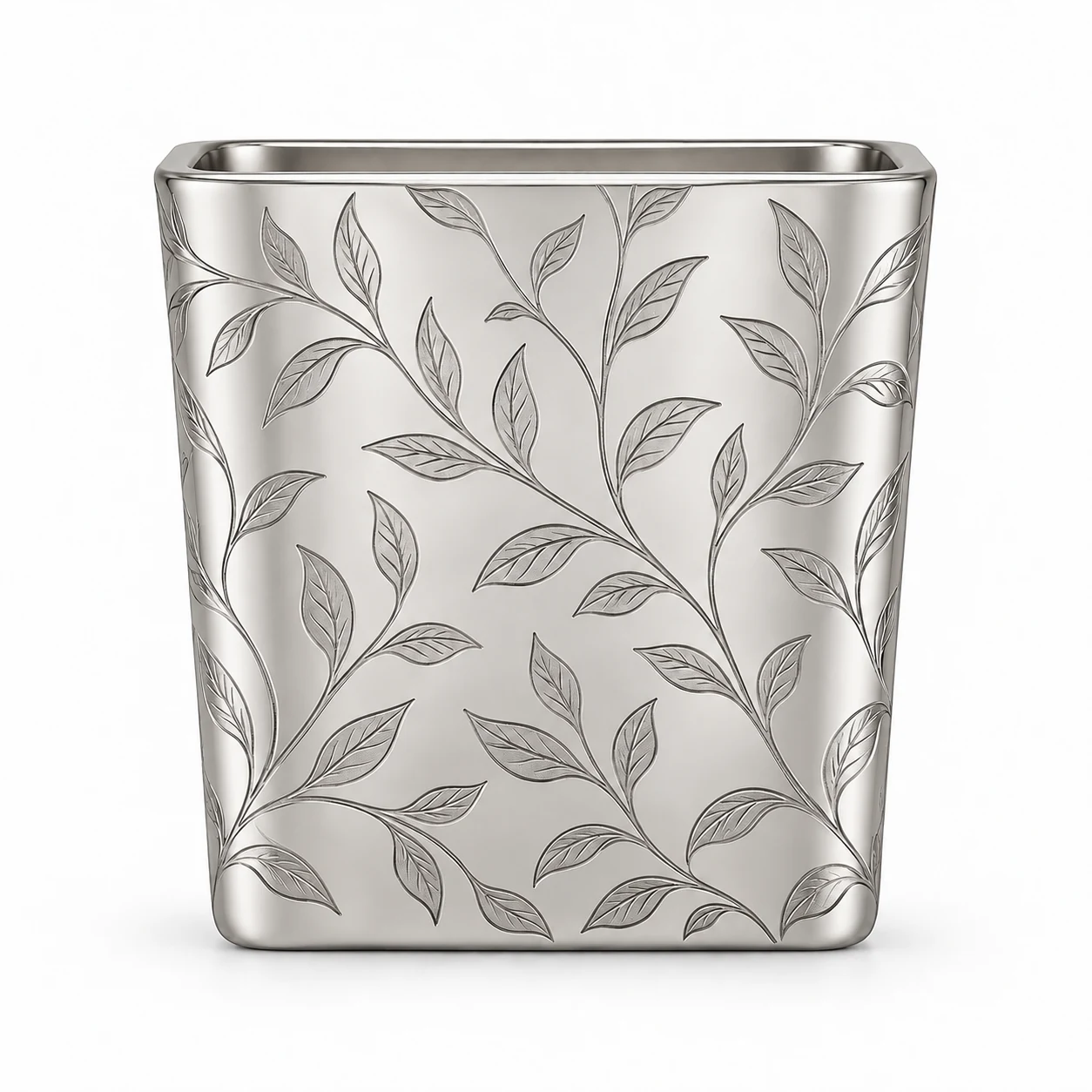 300ml Square Glass Candle Jar (VSS-CJ-020) — silver engraved
