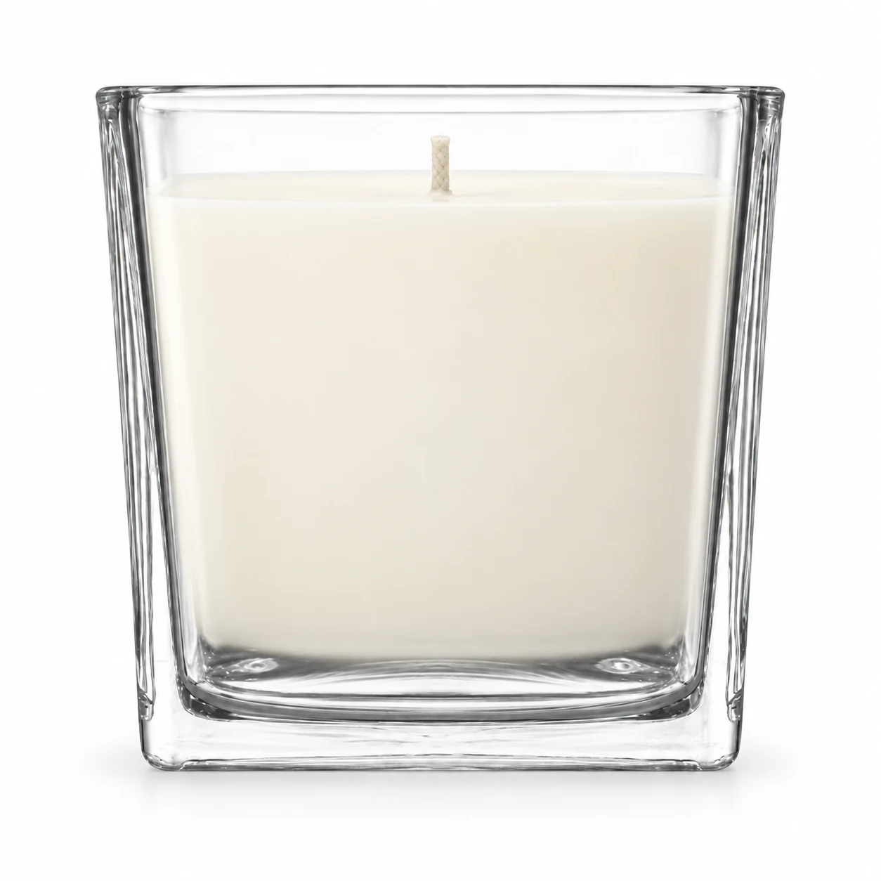 640ml Square Glass Candle Jar (VSS-CJ-021) — clear wax
