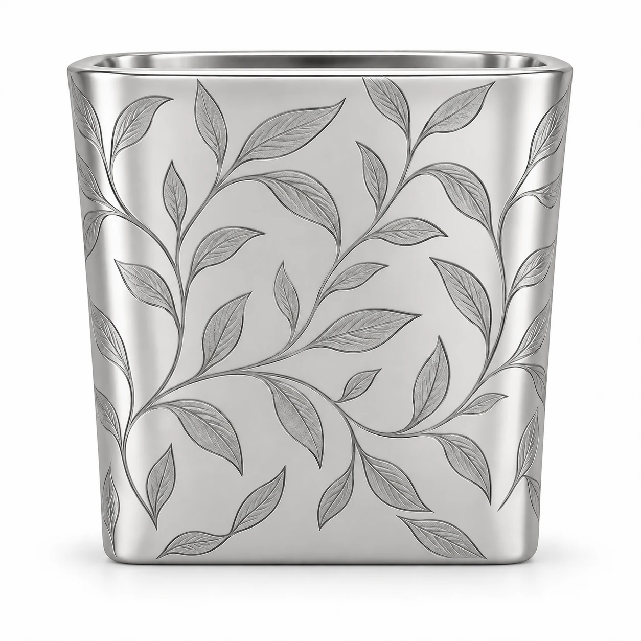 640ml Square Glass Candle Jar (VSS-CJ-021) — silver engraved