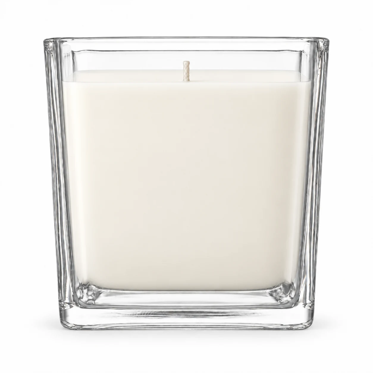 1090ml Square Glass Candle Jar (VSS-CJ-022) — clear wax
