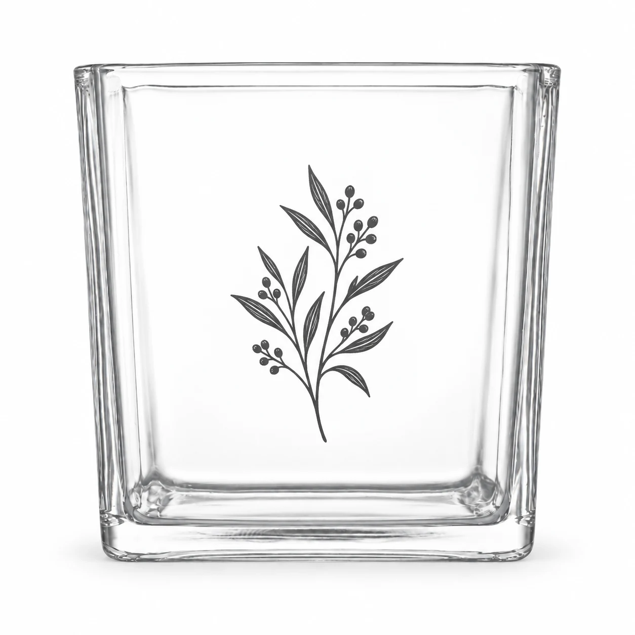 1090ml Square Glass Candle Jar (VSS-CJ-022) — screen printing