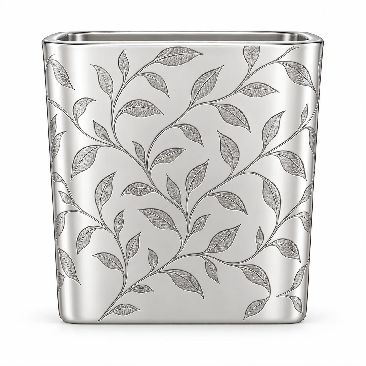 1090ml Square Glass Candle Jar (VSS-CJ-022) — silver engraved