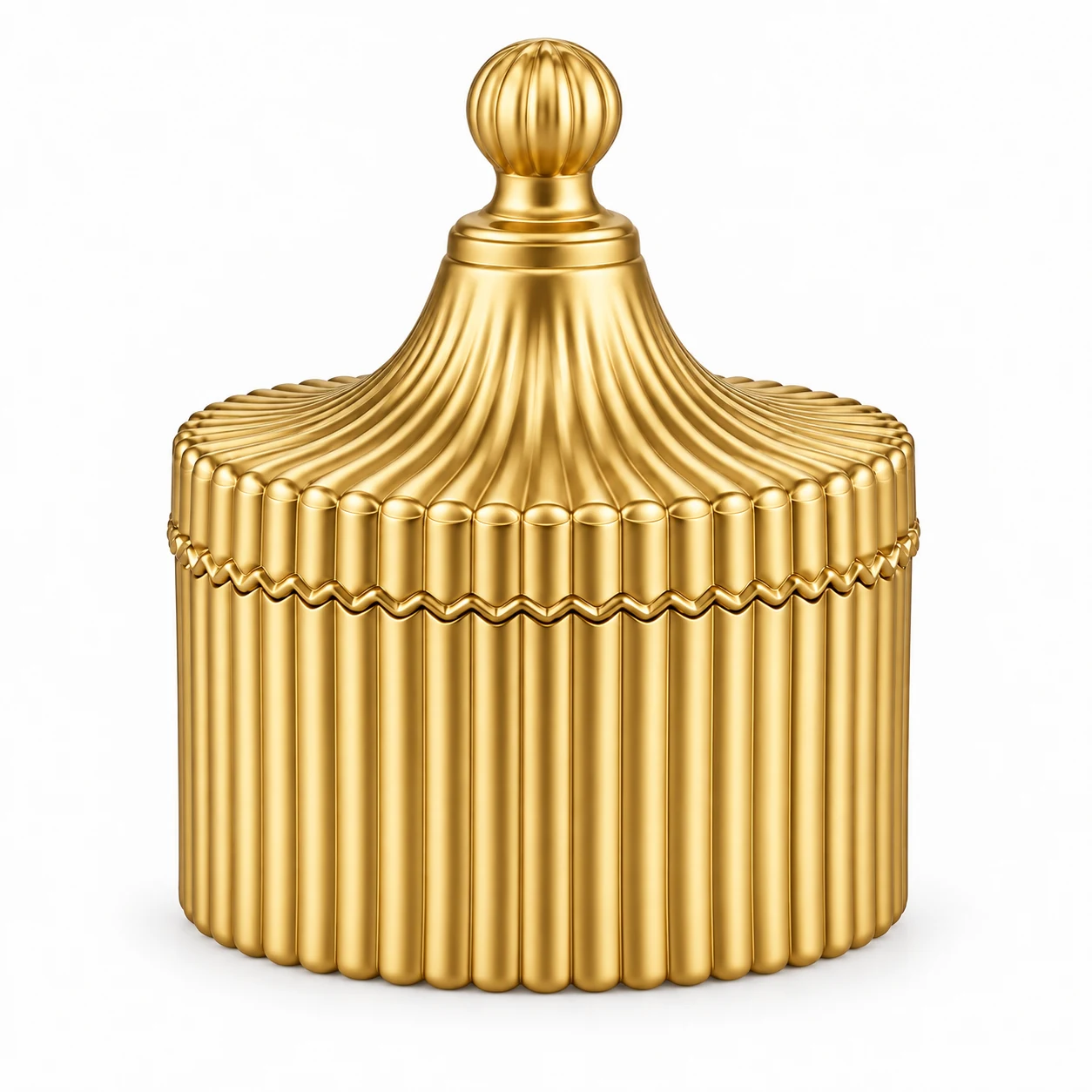 220ml Ribbed Glass Candle Jar with Lid - VSS-CJ-024 — gold