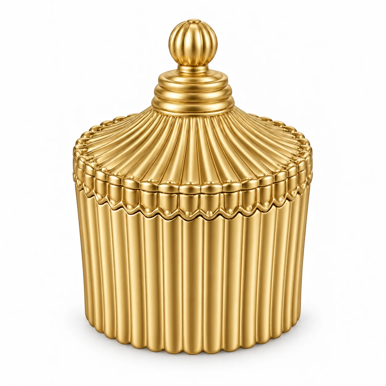 80ml Ribbed Glass Candle Jar with Lid - VSS-CJ-025 — gold
