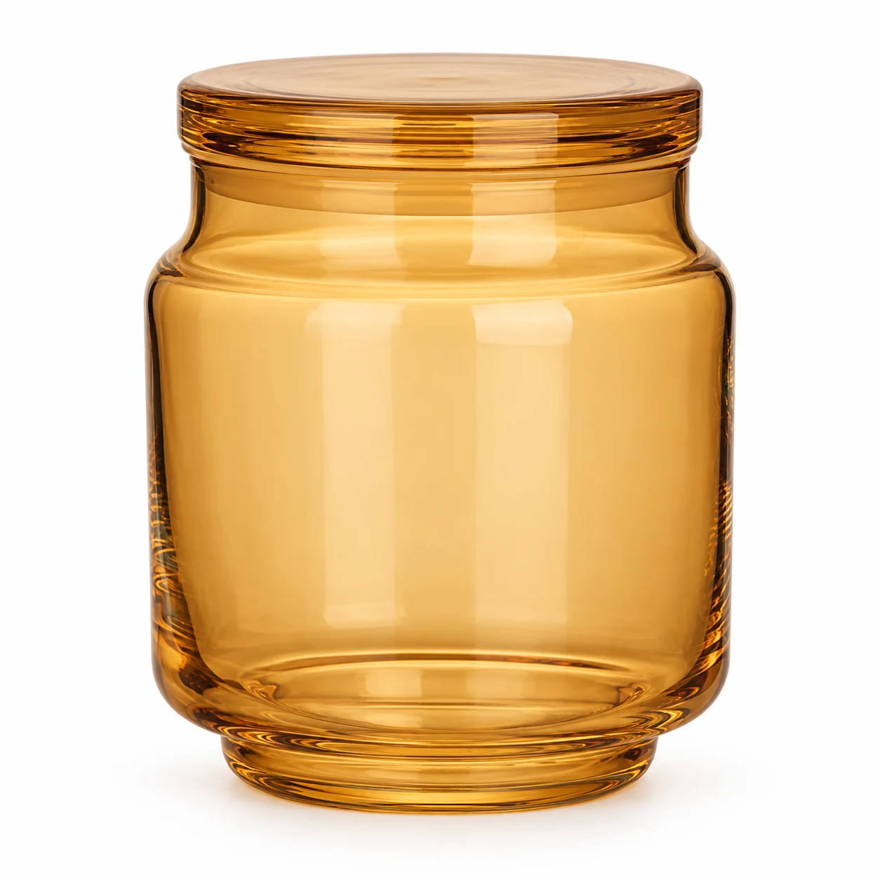 450ml Rounded Glass Candle Jar with Lid (VSS-CJ-028) — amber