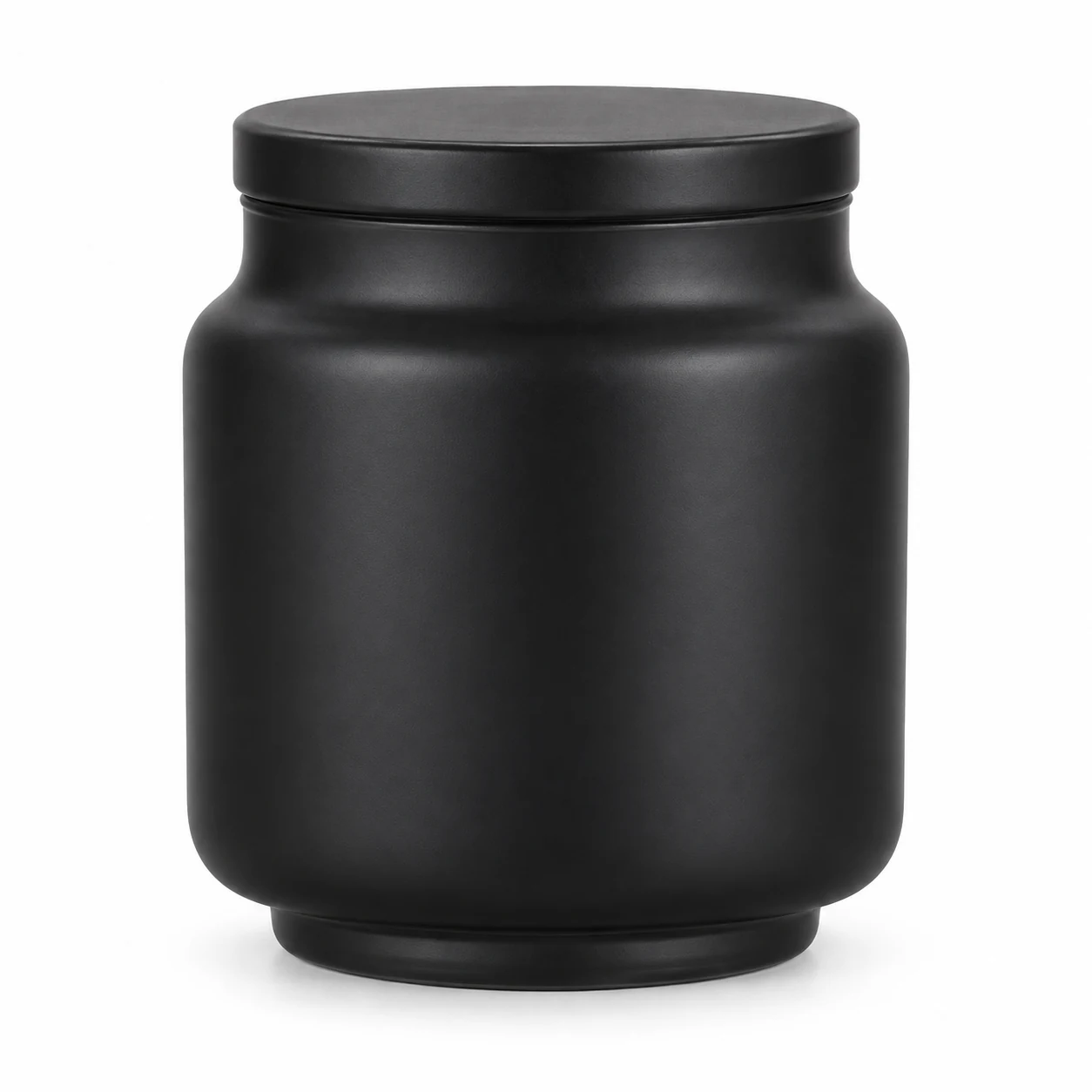 450ml Rounded Glass Candle Jar with Lid (VSS-CJ-028) — matte black