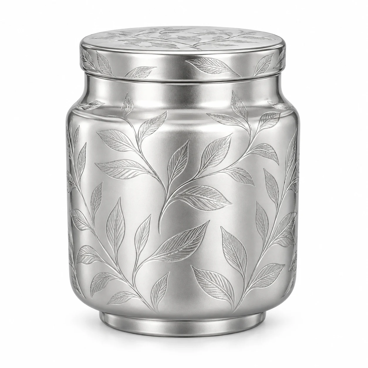 450ml Rounded Glass Candle Jar with Lid (VSS-CJ-028) — silver engraved