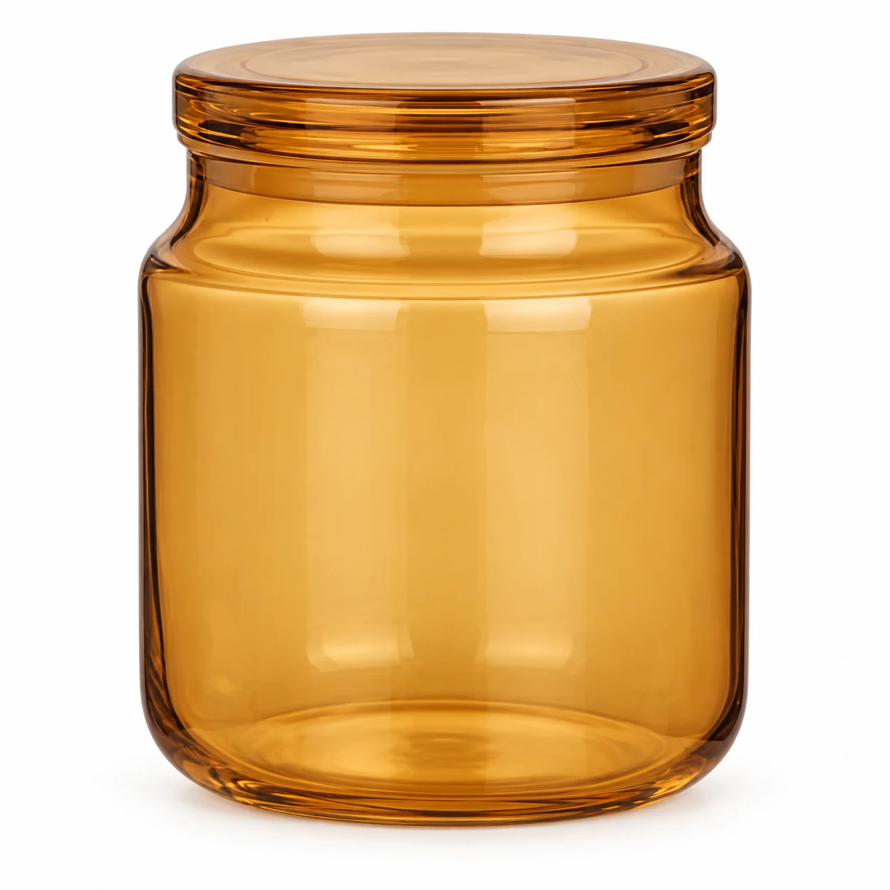 450ml Rounded Glass Candle Jar with Lid (VSS-CJ-029) — amber