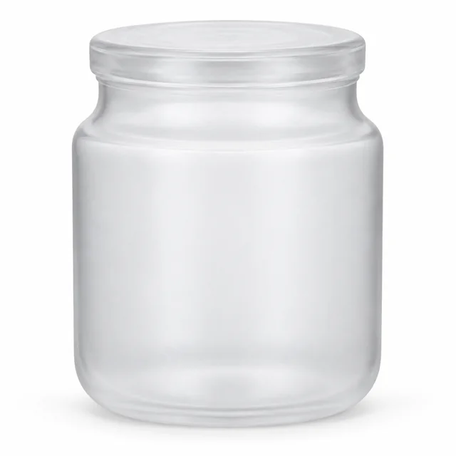 450ml Rounded Glass Candle Jar with Lid (VSS-CJ-029) — frosted