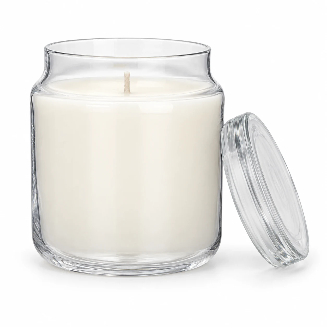450ml Rounded Glass Candle Jar with Lid (VSS-CJ-029) — clear wax