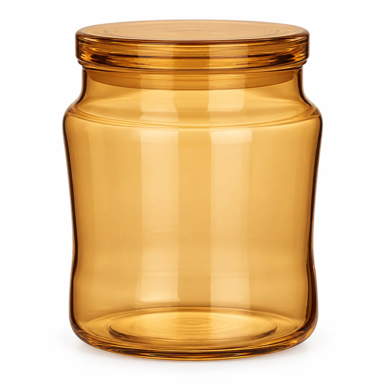 450ml Rounded Glass Candle Jar with Lid (VSS-CJ-030) — amber