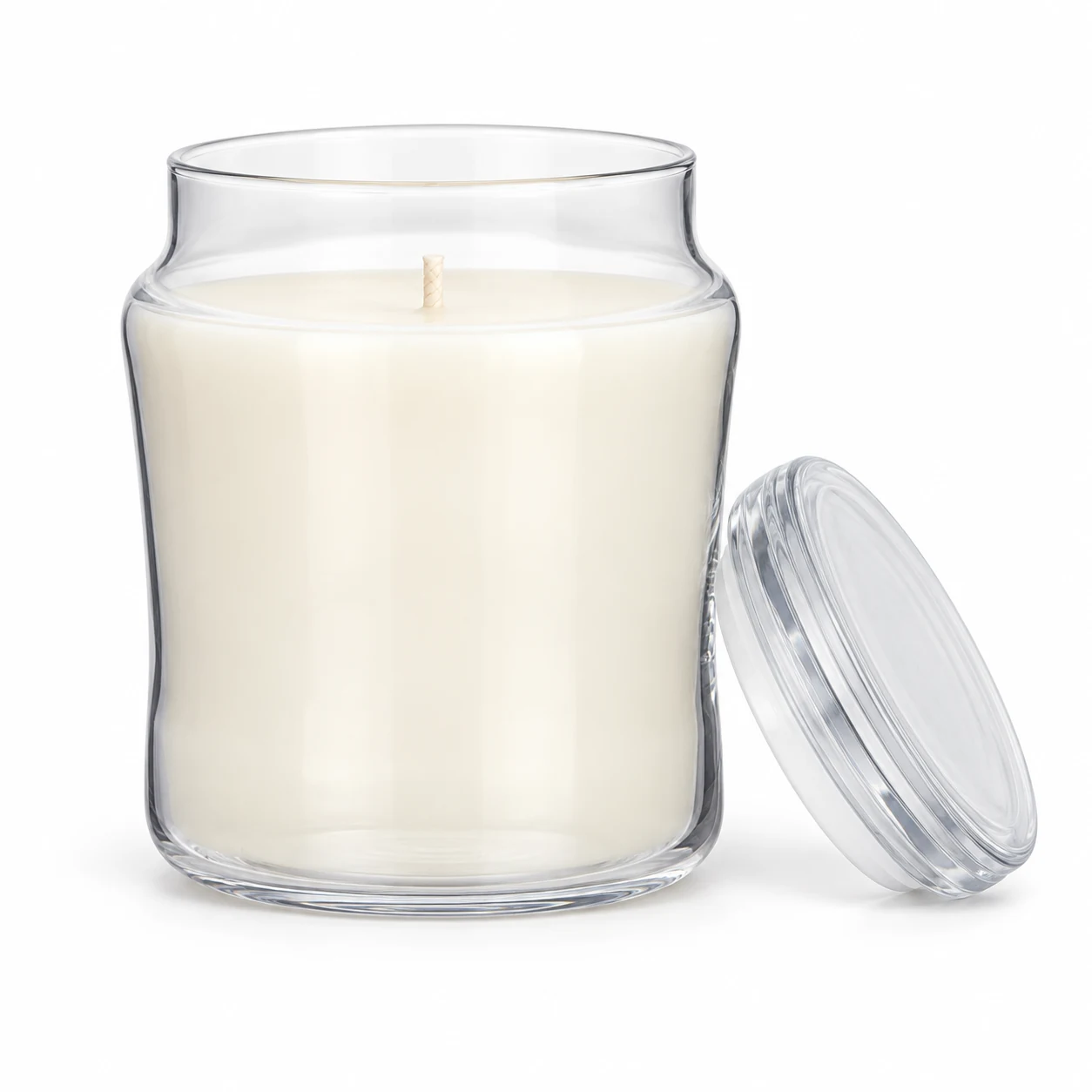 450ml Rounded Glass Candle Jar with Lid (VSS-CJ-030) — clear wax